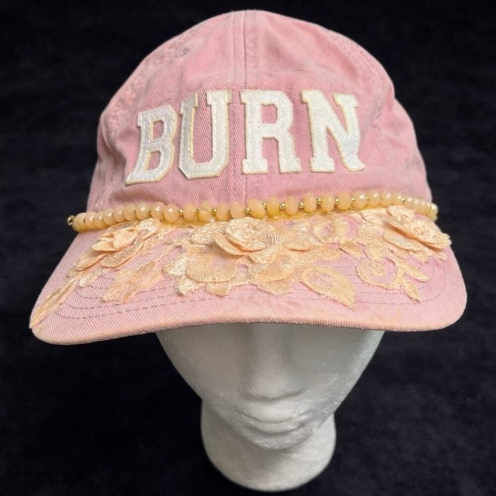 Pink Beaded Burn Hat
